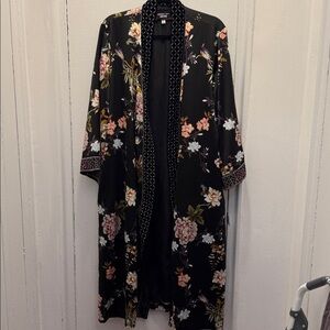 Johnny Was Black Embroidered Kimono